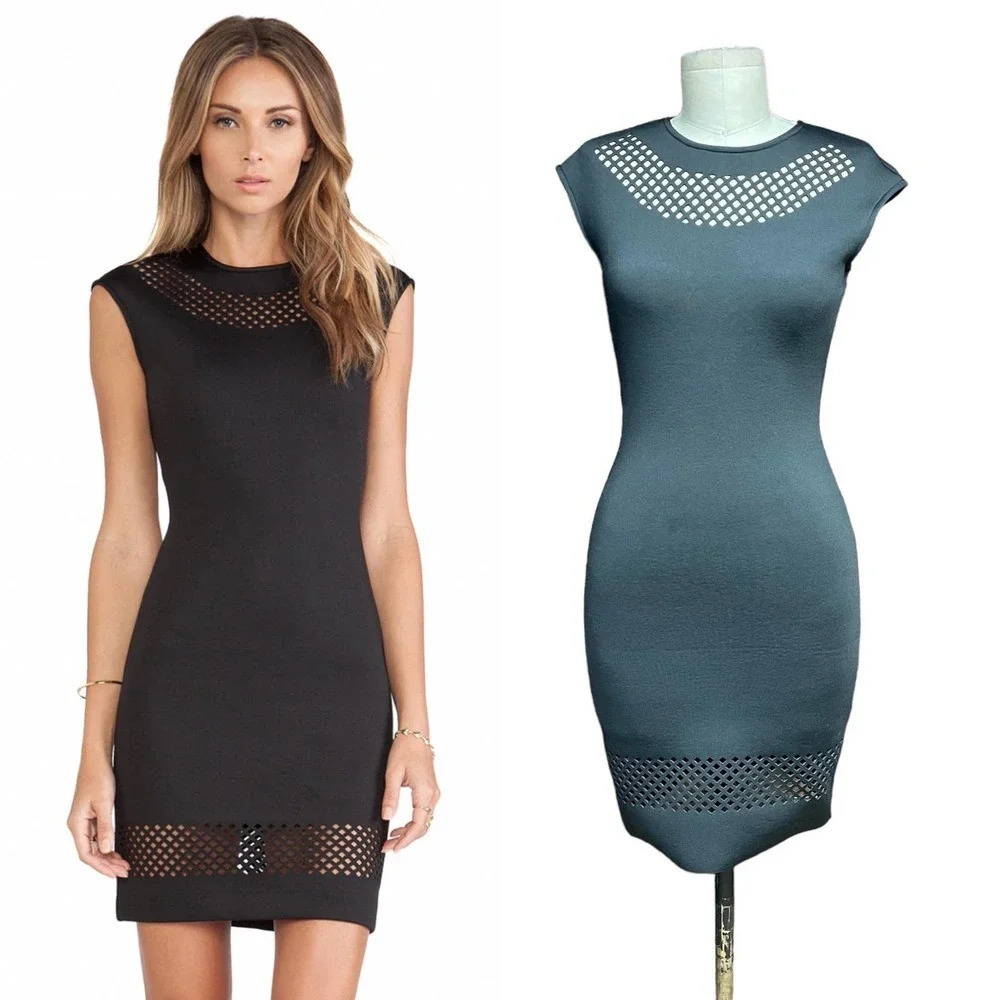 Torn by Ronny Kobo Morgan Laser Cut Dress Black Size XS